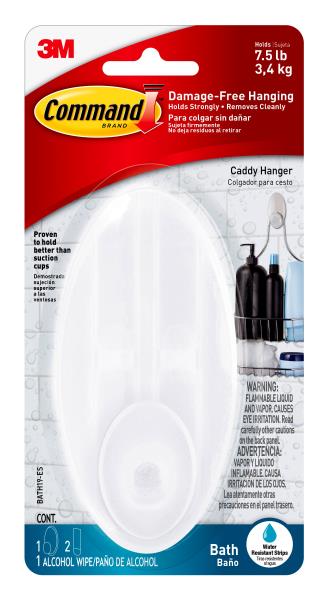 Command Large Caddy Hanger Frosted 1 Wall Hanger 2 Large Strips Bathroom Organization