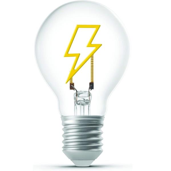 JARV - Lightning Shape Illumination Filament LED Bulb Trndy Tech 2W (60W Equivalent) E26 Base