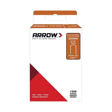 Arrow Fastener 589SP #589 Wide Crown Standard Staples Galvanized Steel Grey 9/16 X 3/8
