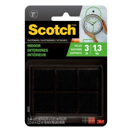 Scotch Indoor Fasteners 0.875 X 0.875 in Black 12 Pack Holds 3 Lbs