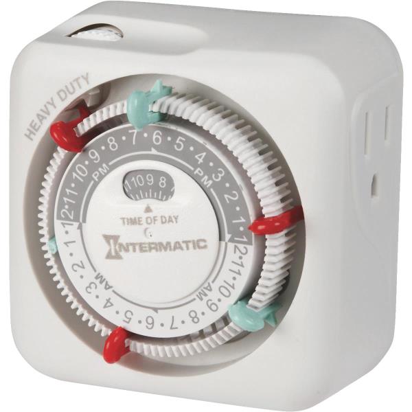 Intermatic TN311 15 Amp Timer for Indoor Lights and Decorations Grounded