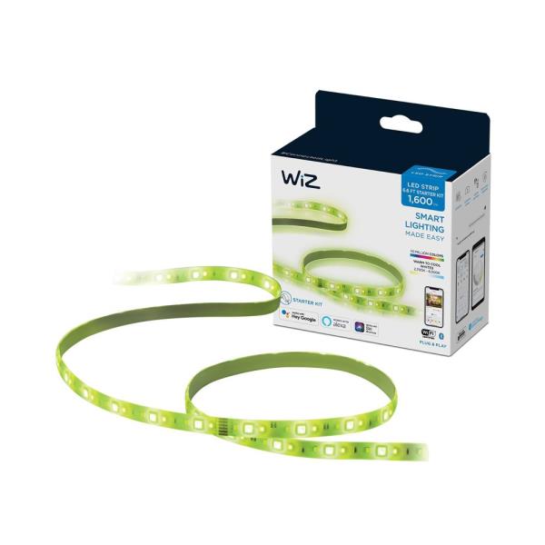 WiZ Connected 6ft Smart Wi-Fi LED White and Color Light Strip 16 Million Colors Dimmable Indoor Use