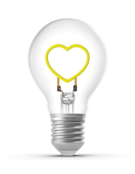 JARV - Heart Shape Illumination Filament LED Bulb  Trendy Tech 2W (60W Equivalent) E26 Base